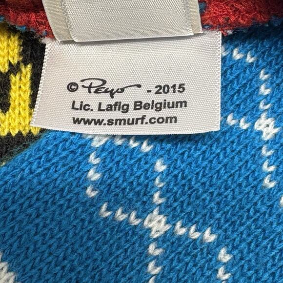 Junk Food The Smurfs Papa Smurf As Santa Blue Ugly Christmas Sweater Size M - Picture 7 of 10